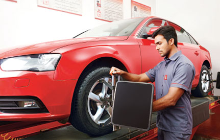 Computerised wheel alignment